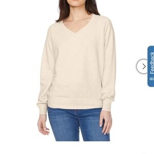 Buffalo David Bitton Women's Light Beige V-Neck Sweater